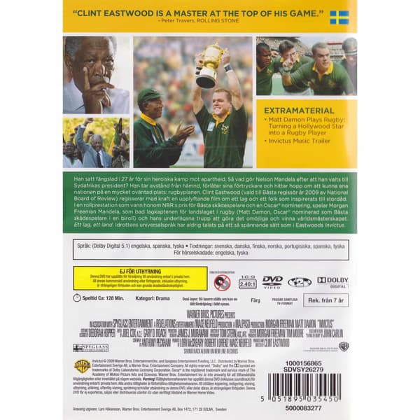 Invictus DVD (Brukt)