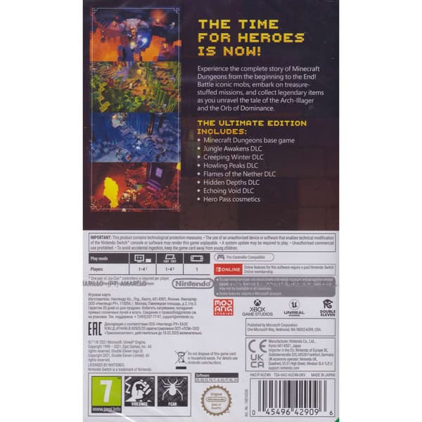 Minecraft Dungeons Ultimate Edition Nintendo Switch