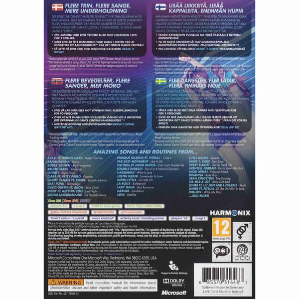 Dance Central 2 Xbox 360 Kinect Nordic (Begagnad)