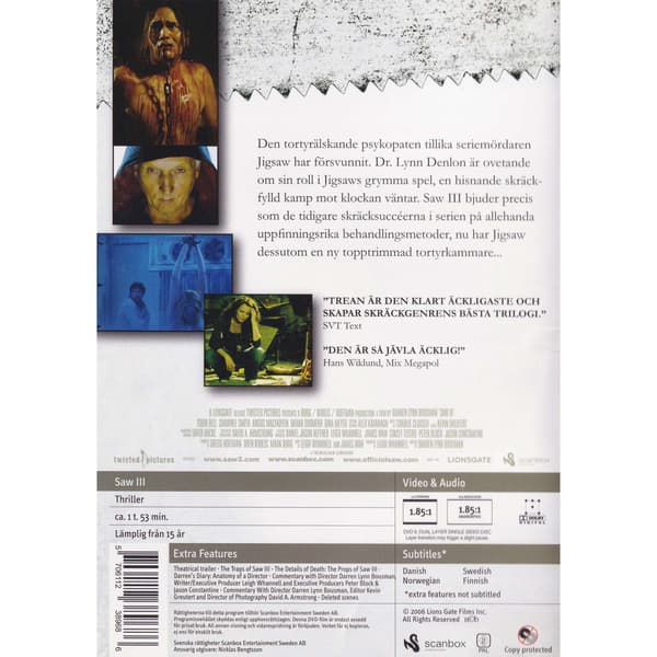 Saw III DVD (Brukt)
