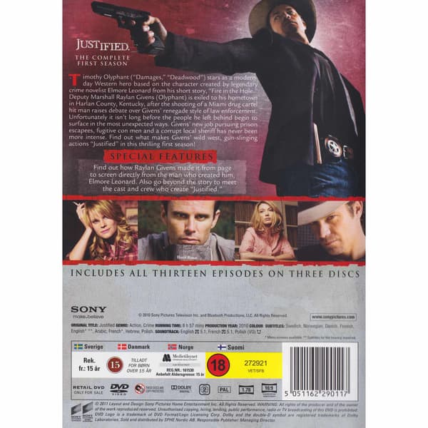 Justified The Complete First Season DVD (Brukt)
