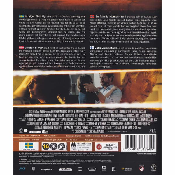 Greenland Blu-Ray (Käytetty)