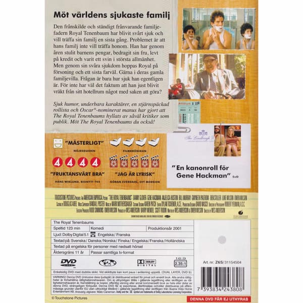 The Royal Tenenbaums DVD (Brugt)