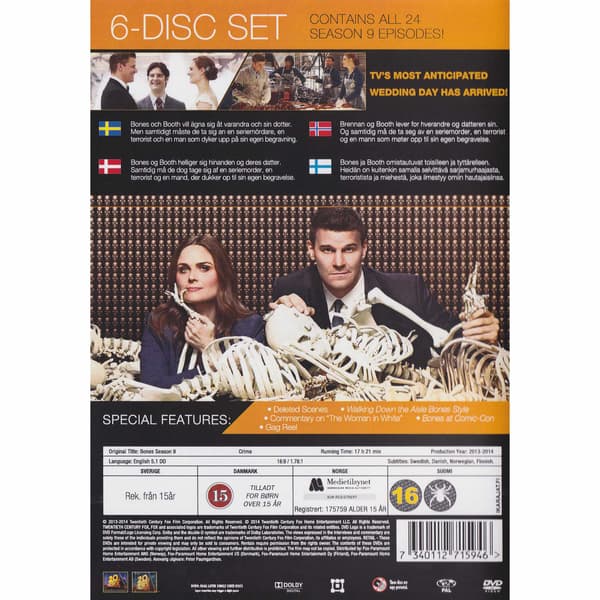 Bones The Complete Ninth Season DVD (Brukt)