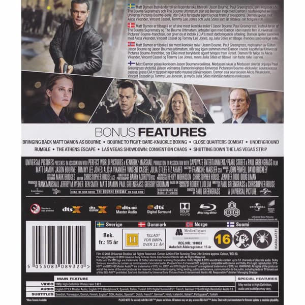 Jason Bourne Blu-Ray (Käytetty)