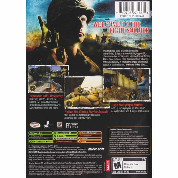World War II Combat Iwo Jima Xbox IMPORT (Brukt)
