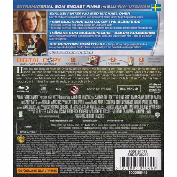 The Blind Side Blu-Ray (Begagnad)