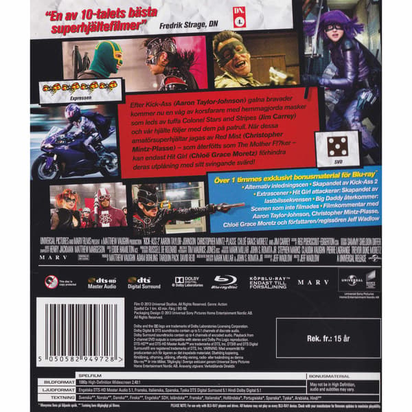 Kick Ass 2 Blu-Ray (Brukt)