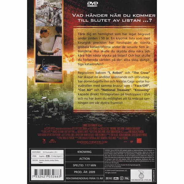 Knowing DVD (Begagnad)