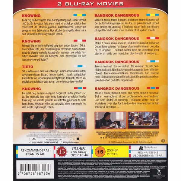 Knowing + Bangkok Dangerous Blu-Ray (Brukt)