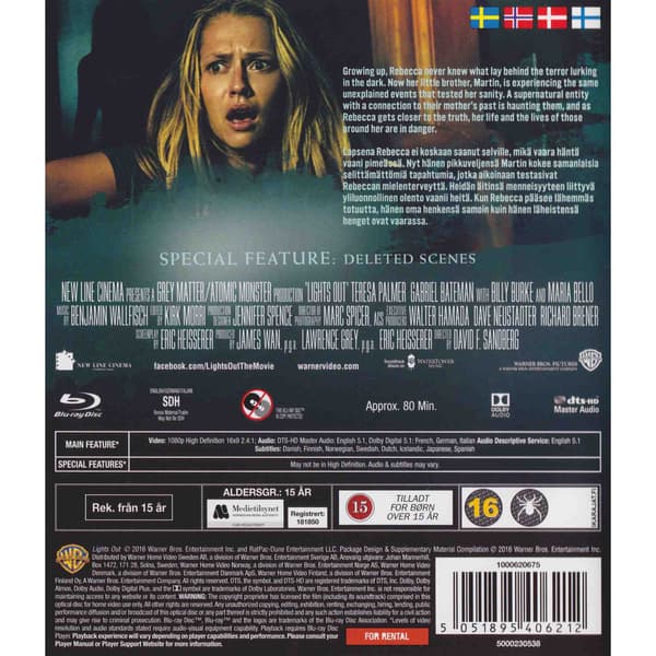 Lights Out Blu-Ray Rental Copy (Begagnad)