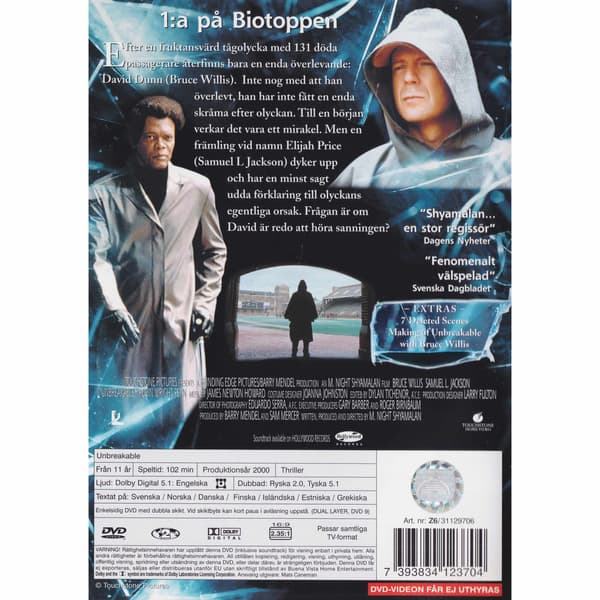 Unbreakable DVD (Käytetty)