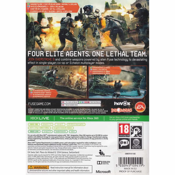 Fuse Xbox 360 Nordic (Käytetty)