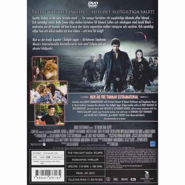 The Twilight Saga Eclipse DVD (Begagnad)