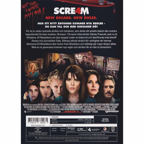 Scream 4 DVD (Brugt)