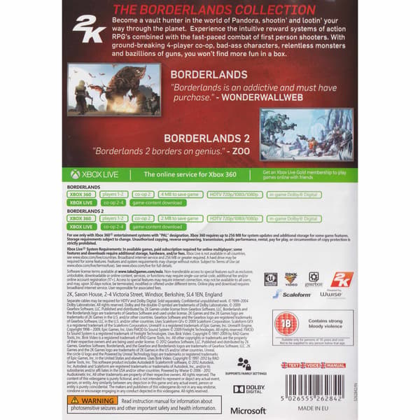 The Borderlands Collection Xbox 360 Classics (Käytetty)