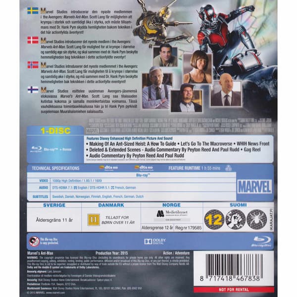 Ant-Man Blu-Ray (Begagnad)