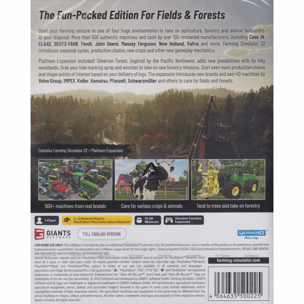 Farming Simulator 22 Platinum Edition Playstation 5 PS5