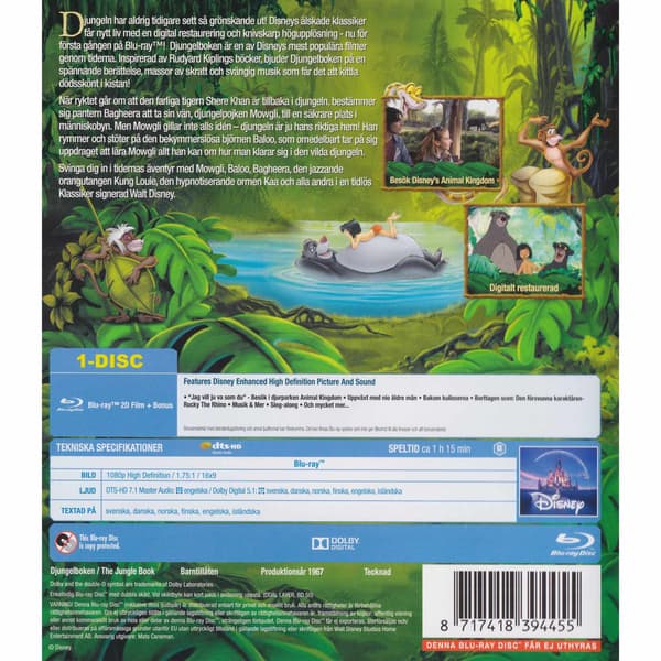Djungelboken Diamond Edition Blu-Ray (Brugt)