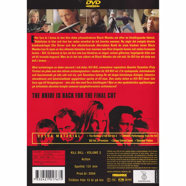 Kill Bill Volume 2 DVD (Käytetty)