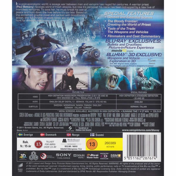 Priest Blu-Ray 3D (Begagnad)