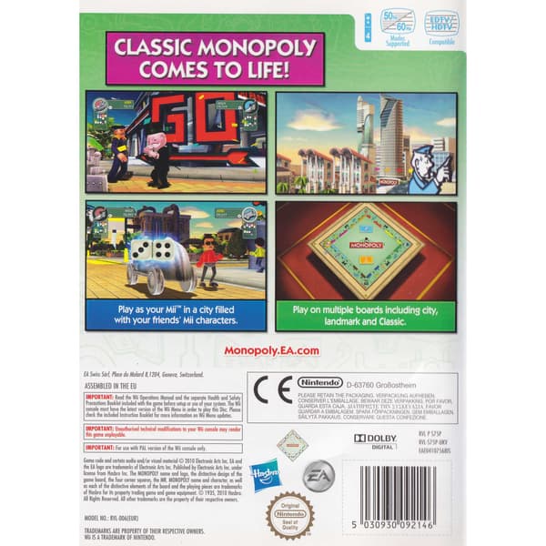 Monopoly Streets Nintendo Wii (Brukt)