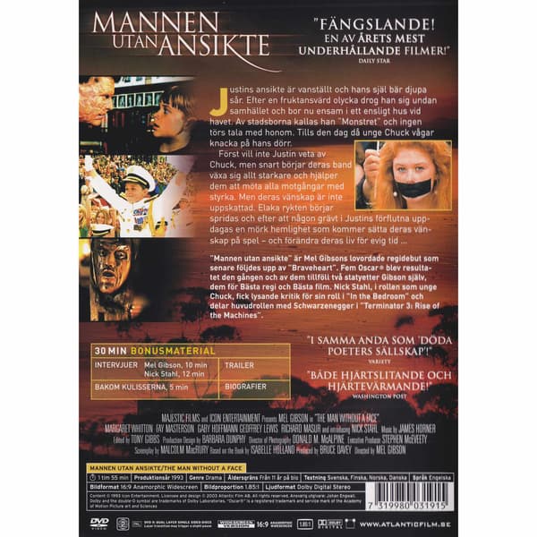 Mannen utan ansikte DVD (Begagnad)