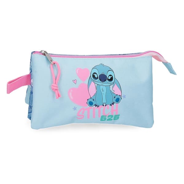 Disney Stitch Hearts triple pencil case