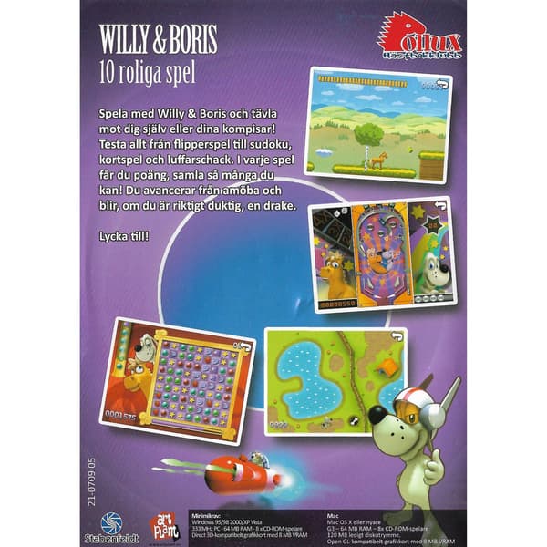 Willy & Boris 10 Roliga spel PC CD Swedish (Brukt)