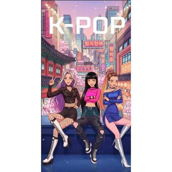 K-Pop Mikrofiber Badehåndklæde 70x140 cm