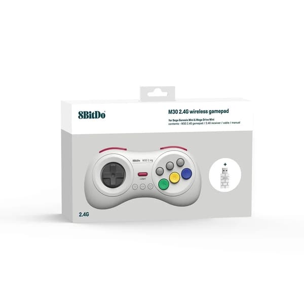 8BitDo M30 2.4Ghz Langaton Peliohjain Valkoinen