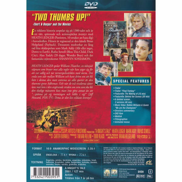 En riddares historia DVD (Brugt)