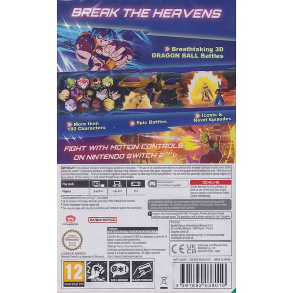Dragon Ball Sparking Zero Nintendo Switch 2