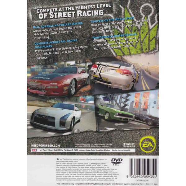 Need for Speed ProStreet Playstation 2 PS2 (Brukt)