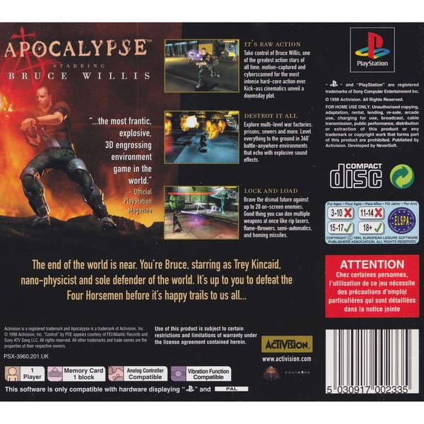 Apocalypse Playstation 1 PS1 (Brukt)