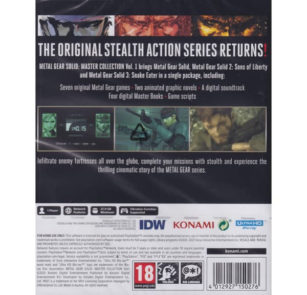 Metal Gear Solid Master Collection Vol 1 Playstation 5 PS5