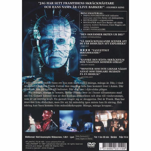Hellraiser DVD (Käytetty)