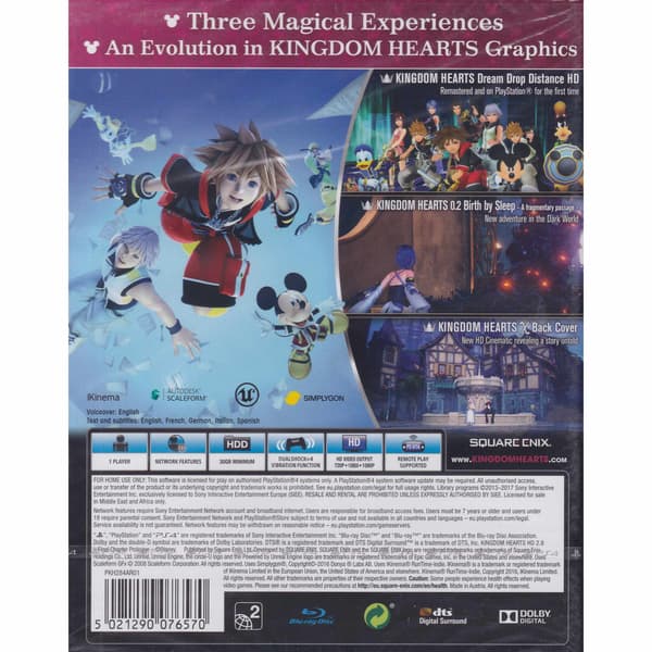 Kingdom Hearts HD 2.8 Final Chapter Prologue Playstation 4 PS4