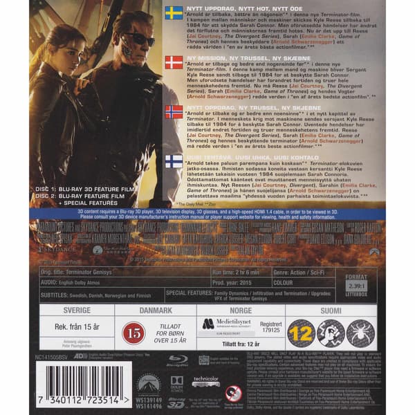 Terminator Genisys 3D Blu-Ray (Begagnad)