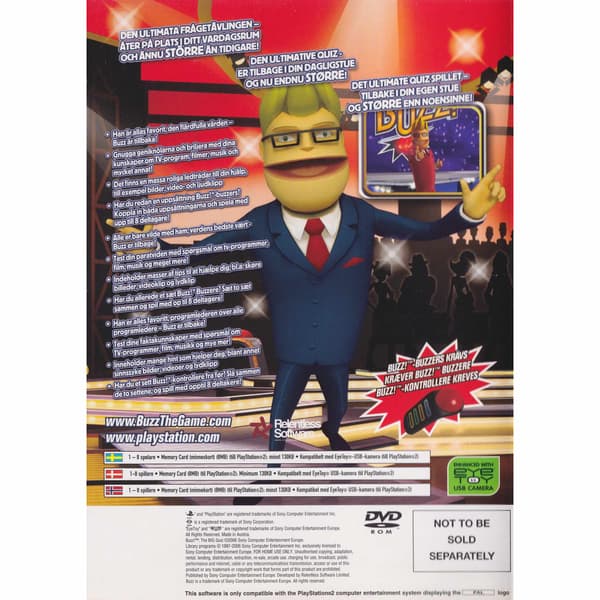 Buzz The Big Quiz Playstation 2 PS2 Bundle Copy Nordic (Brukt)