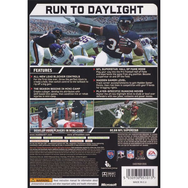 Madden NFL 07 Xbox 360 (Brugt)