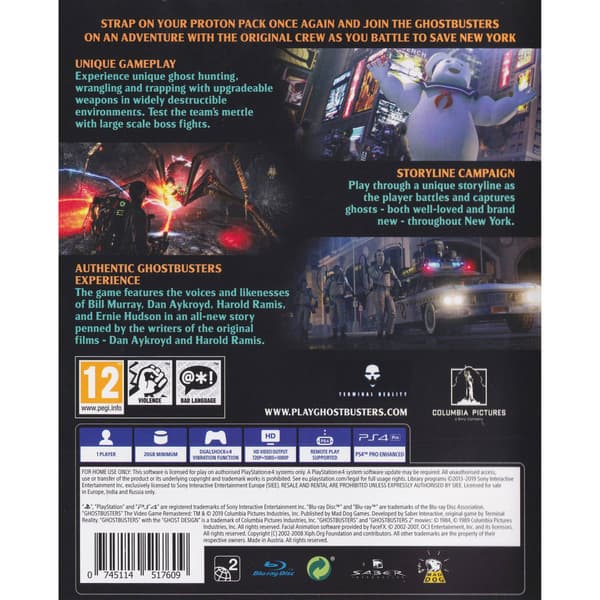Ghostbusters: The Video Game Remastered Playstation 4