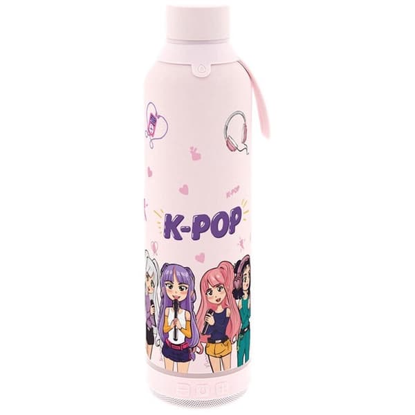 K-Pop Pink thermal bottle with speaker 600ml