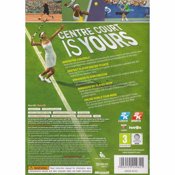 Top Spin 4 Xbox 360 (Begagnad)
