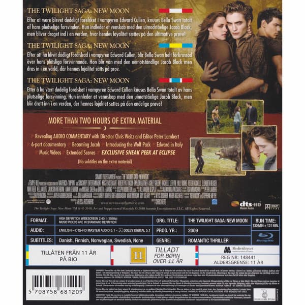 The Twilight Saga New Moon Blu-Ray (Brukt)