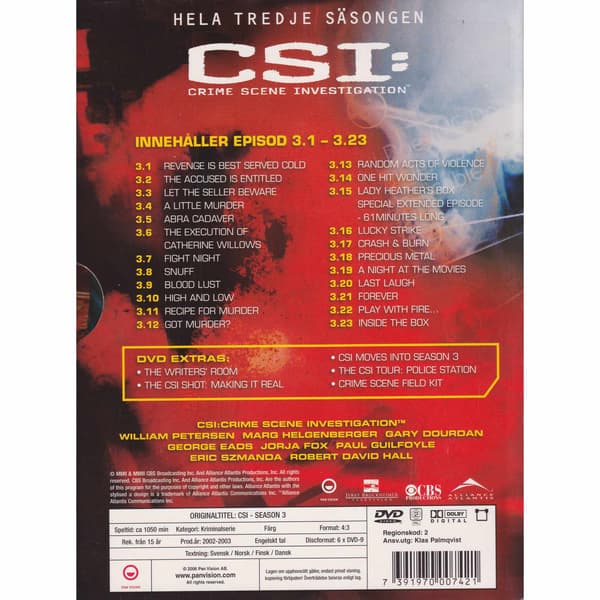 CSI The Complete Third Season DVD (Käytetty)