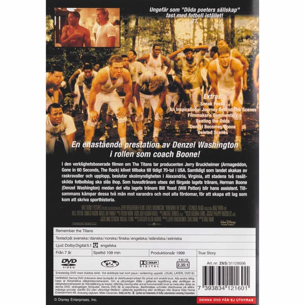 Remember the Titans DVD (Brugt)