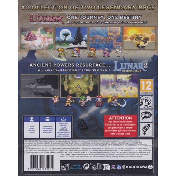 Lunar Remastered Collection Playstation 4