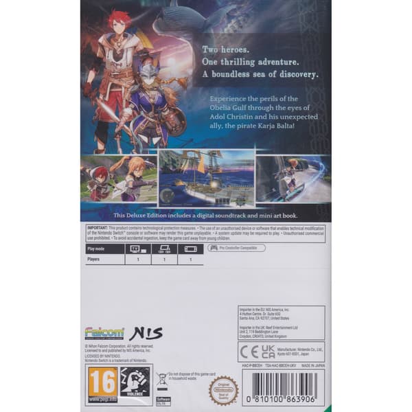 Ys X Nordics Deluxe Edition Nintendo Switch