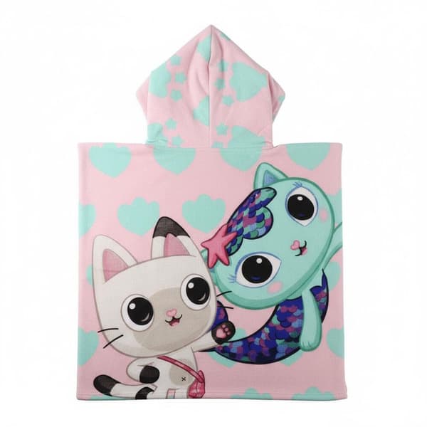 Gabbys Dollhouse microfibre poncho beach towel